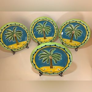 (Set of 4) 8in Vintage HausenWare Hand Painted